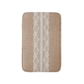 Bruine burlap off-white kanten textuur badmat (Voorkant Verticaal)