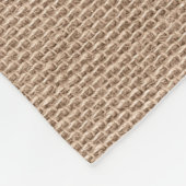 Bruine burlap off-white kanten textuur fleece deken (Hoek)