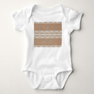 Bruine burlap off-white kanten textuur romper