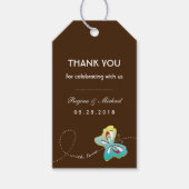 Bruine-Butterfly-weddenschap voor Label met cadeau Cadeaulabel (Voorkant)