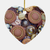 Bruine Buttonnen, Kerstversiering Keramisch Ornament (Achterkant)