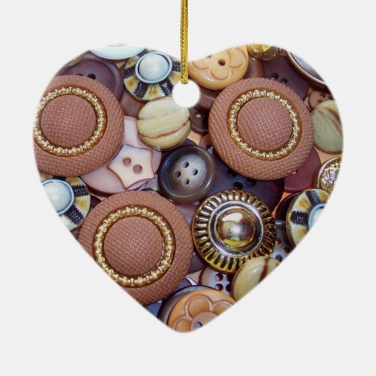 Bruine Buttonnen, Kerstversiering Keramisch Ornament (Achterkant)