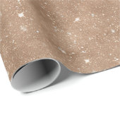 Bruine Cacao Glitter Verjaardag Cadeaupapier (Rol Hoek)