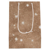 Bruine Cacao Glitter Verjaardag Medium Cadeauzakje (Achterkant)