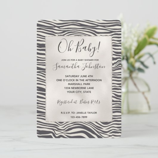 Bruine Cacao Zebra Print Kaart (Staand voorkant)