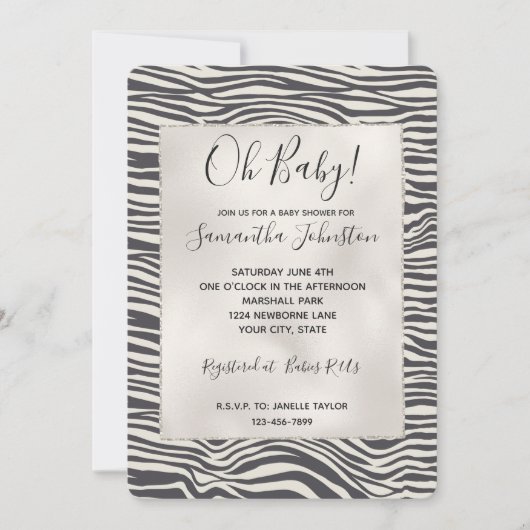 Bruine Cacao Zebra Print Kaart (Voorkant)