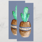 Bruine Cactus in Pot Boekmerk (Voorkant / Achterkant)