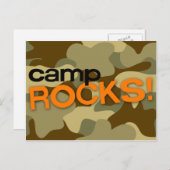 Bruine Camo CAMP ROCKS! Briefkaart (Voorkant / Achterkant)