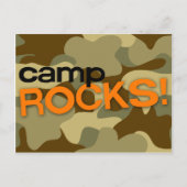 Bruine Camo CAMP ROCKS! Briefkaart (Voorkant)