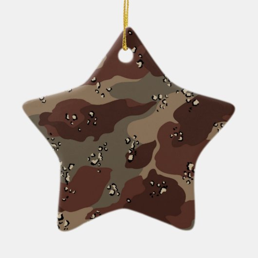 Bruine Camo Keramisch Ornament (Voorkant)