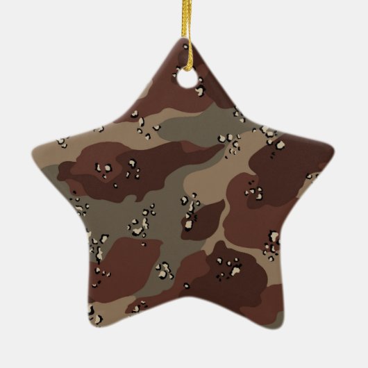 Bruine Camo Keramisch Ornament (Achterkant)