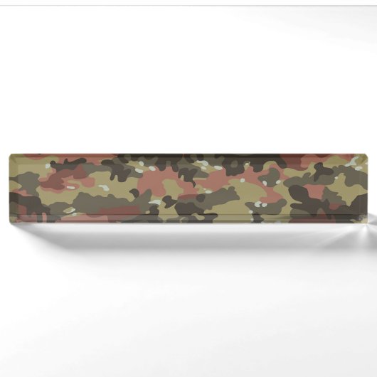 Bruine Camo Textuur Naambordje (Voorkant)