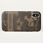 Bruine camouflage Case-Mate iPhone case (Achterkant (horizontaal))