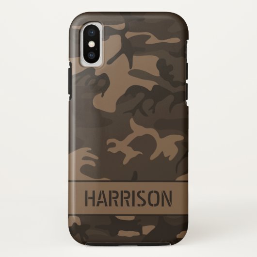 Bruine camouflage Case-Mate iPhone case (Achterkant)