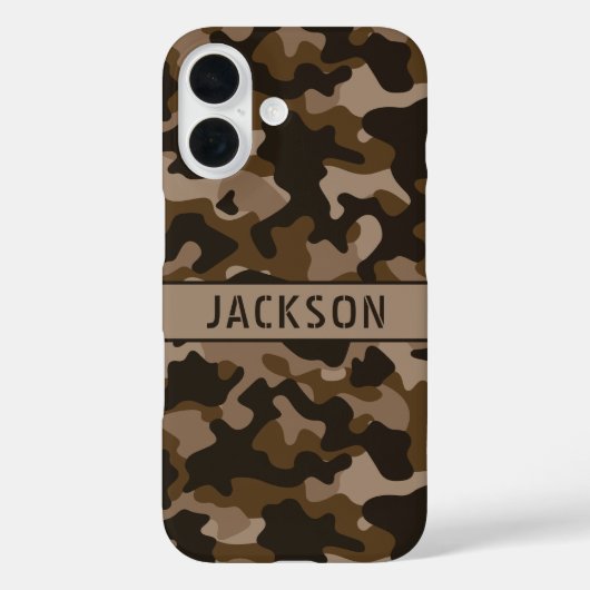 Bruine Camouflage Gepersonaliseerd Case-Mate iPhone Case (Achterkant)