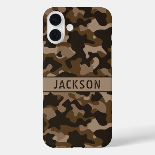 Bruine Camouflage Gepersonaliseerd Case-Mate iPhone Case (Achterkant)