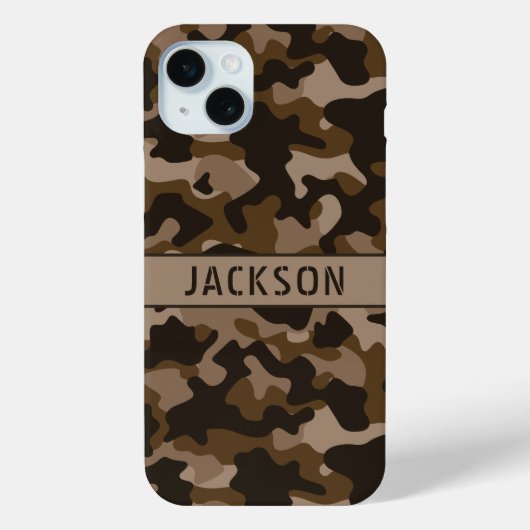 Bruine Camouflage Gepersonaliseerd Case-Mate iPhone Case (Achterkant)