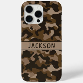 Bruine Camouflage Gepersonaliseerd iPhone 15 Pro Max Hoesje
