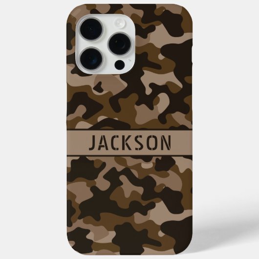 Bruine Camouflage Gepersonaliseerd Case-Mate iPhone Case (Achterkant)