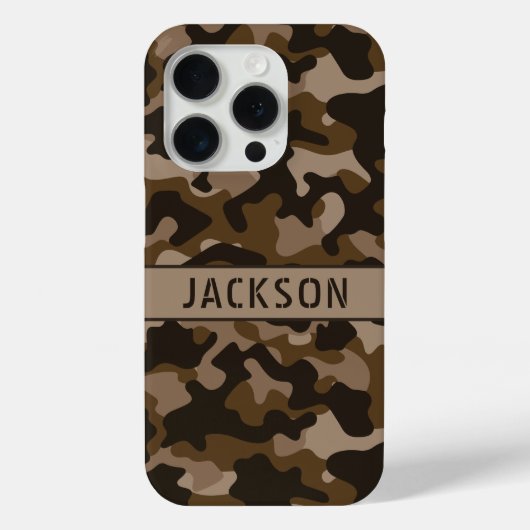 Bruine Camouflage Gepersonaliseerd Case-Mate iPhone Case (Achterkant)