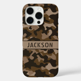 Bruine Camouflage Gepersonaliseerd iPhone 16 Pro Hoesje