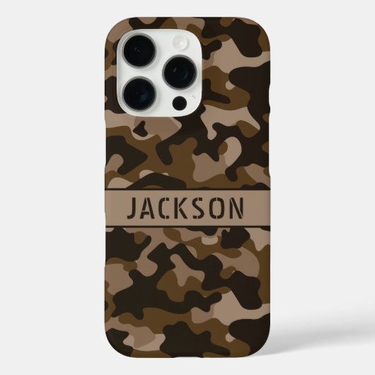 Bruine Camouflage Gepersonaliseerd Case-Mate iPhone Case (Achterkant)