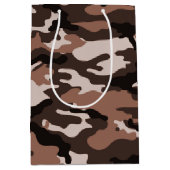 Bruine camouflage Gift Bag Medium Cadeauzakje (Voorkant)