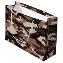 Bruine camouflage Grote Gift Bag