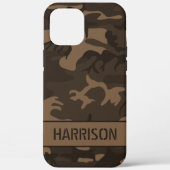 Bruine Camouflage Monogram Case-Mate iPhone Case (Achterkant)