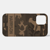 Bruine Camouflage Monogram Case-Mate iPhone Case (Achterkant (horizontaal))