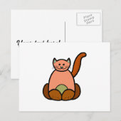 Bruine cartoon briefkaart (Voorkant / Achterkant)
