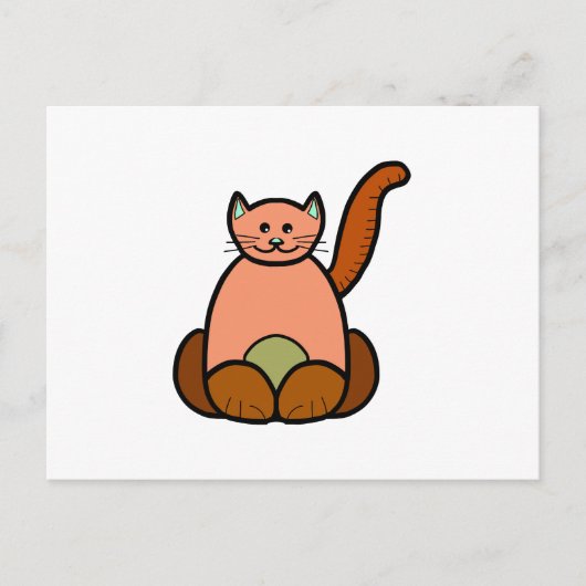 Bruine cartoon briefkaart (Voorkant)