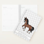 Bruine Cartoon Dravend Paard & Aangepaste Tekst Planner (Display)