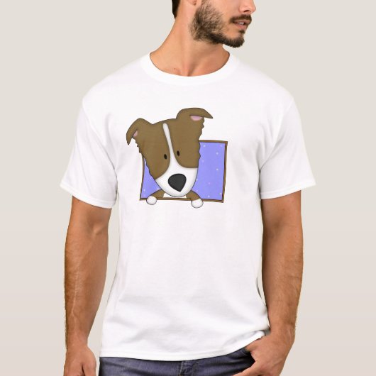 Bruine Cartoon Grens Bruin T-shirt (Voorkant)