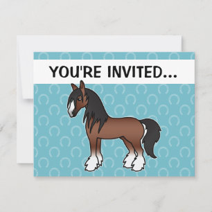 Bruine Cartoon Gypsy Vanner Shire Clydesdale Kaart