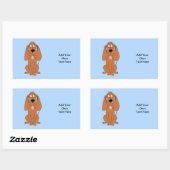 Bruine Cartoon. Hond. Rechthoekige Sticker (Vel)