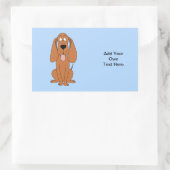 Bruine Cartoon. Hond. Rechthoekige Sticker (Tas)