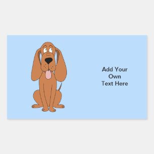 Bruine Cartoon. Hond. Rechthoekige Sticker