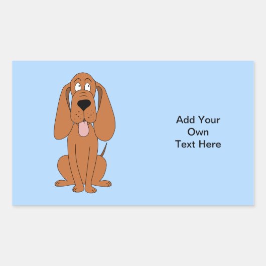 Bruine Cartoon. Hond. Rechthoekige Sticker (Voorkant)