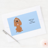 Bruine Cartoon. Hond. Rechthoekige Sticker (Envelop)
