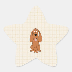 Bruine Cartoon. Hond. Ster Sticker