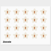 Bruine Cartoon. Hond. Ster Sticker (Vel)