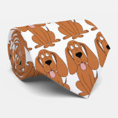 Bruine Cartoon. Hond. Stropdas (Opgerold)