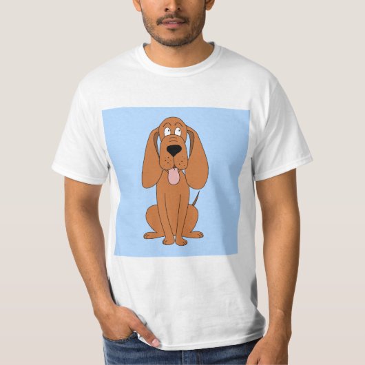 Bruine Cartoon. Hond. T-shirt (Voorkant)