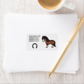 Bruine Cartoon Shetlandpony Etiket (Insitu)