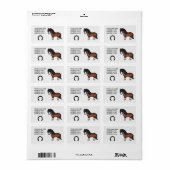 Bruine Cartoon Shetlandpony Etiket (Full Sheet)