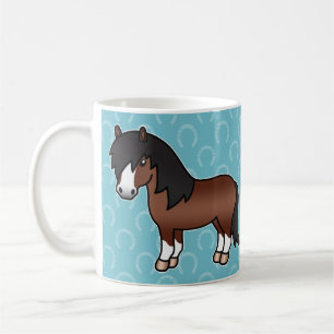Bruine Cartoon Shetlandpony Koffiemok