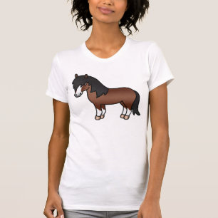 Bruine Cartoon Shetlandpony T-shirt