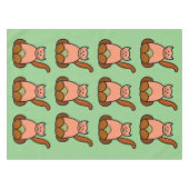 Bruine cartoon tafelkleed (Voorkant (Horizontaal))