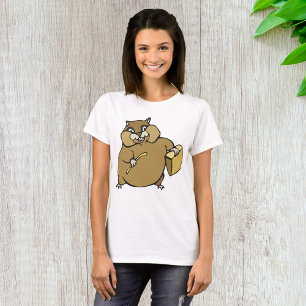 Bruine Cartoonhamster met Kaas T-shirt